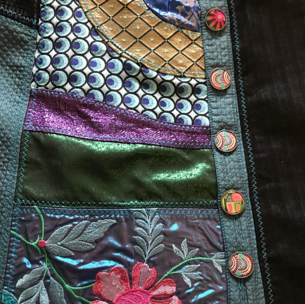 Desigual Galactic Tour patchwork A line mini skirt - Picture 2 of 8